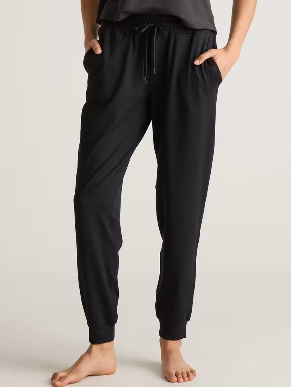 Quince Flowknit Mid-Rise Joggers in Black